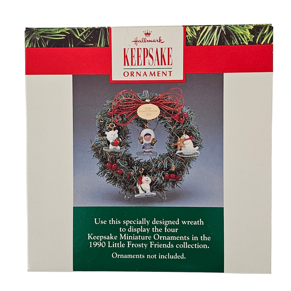 VTG 1990 Hallmark ornament wreath Little Frosty Friends Memory wreath - Picture 3 of 5